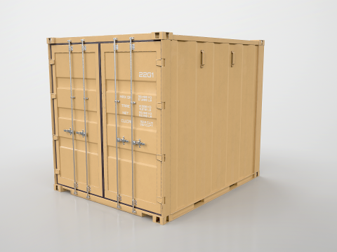 Contenedor de env&iacute;o intermodal de 10 pies de largo Modelo 3D