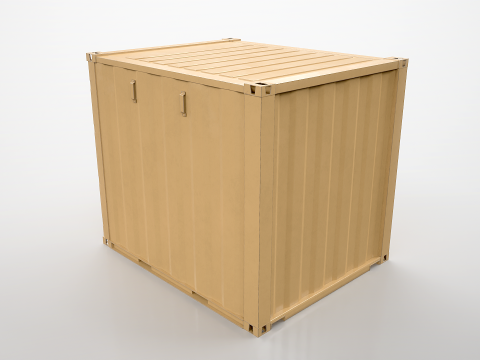 Contenedor de env&iacute;o intermodal de 10 pies de largo Modelo 3D