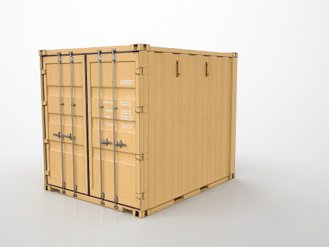 Contenedor de env&iacute;o intermodal de 10 pies de largo Modelo 3D