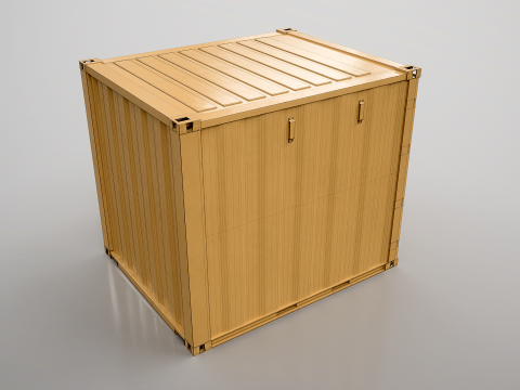 Contenedor de env&iacute;o intermodal de 10 pies de largo Modelo 3D