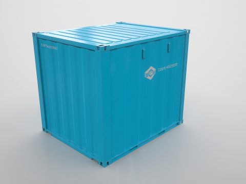 Container di spedizione intermodale lungo 10 piedi Blu Modello 3D