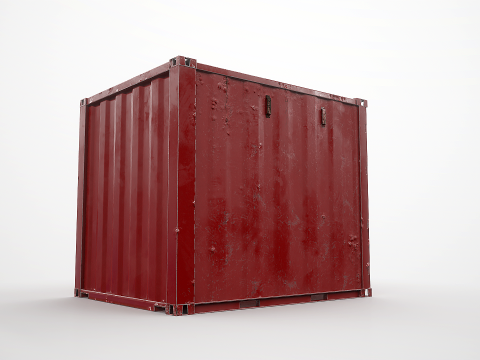 Cont&ecirc;iner de transporte intermodal envelhecido de 10 p&eacute;s de comprimento Modelo 3D