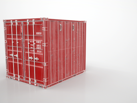 Cont&ecirc;iner de transporte intermodal envelhecido de 10 p&eacute;s de comprimento Modelo 3D