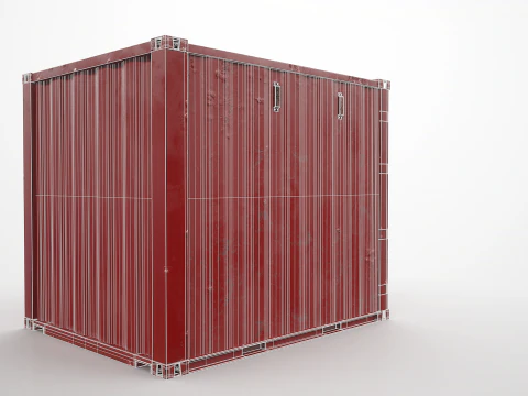 Container di spedizione intermodale lungo 10 piedi invecchiato Modello 3D