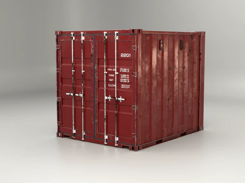 Container di spedizione intermodale lungo 10 piedi invecchiato Modello 3D