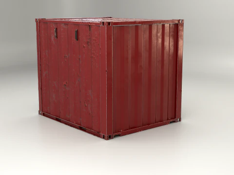 Container di spedizione intermodale lungo 10 piedi invecchiato Modello 3D