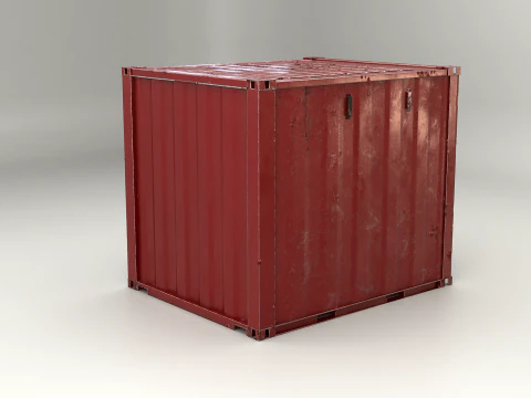 Container di spedizione intermodale lungo 10 piedi invecchiato Modello 3D