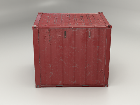 Cont&ecirc;iner de transporte intermodal envelhecido de 10 p&eacute;s de comprimento Modelo 3D