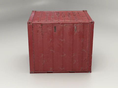 Container di spedizione intermodale lungo 10 piedi invecchiato Modello 3D