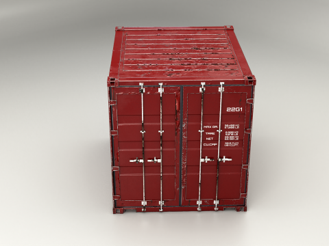Cont&ecirc;iner de transporte intermodal envelhecido de 10 p&eacute;s de comprimento Modelo 3D