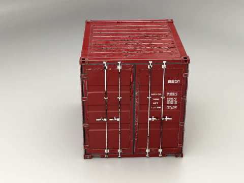 Container di spedizione intermodale lungo 10 piedi invecchiato Modello 3D