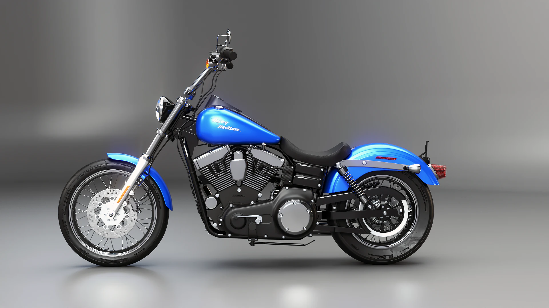 Harley-Davidson FXDBI Dyna Street Bob 2006 3D Model .c4d .max .obj .3ds .fbx .stl .blend 