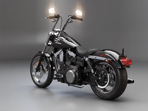 Harley-Davidson FXDBI Dyna Street Bob Negro Modelo 3D