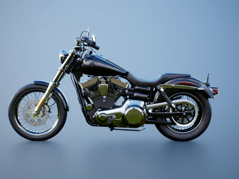 Harley-Davidson FXDC I Dyna Super Glide Custom 3D Model