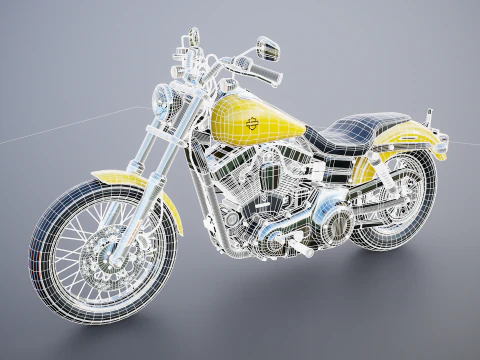 Harley-Davidson FXDC I Dyna Super Glide Custom 3D Model