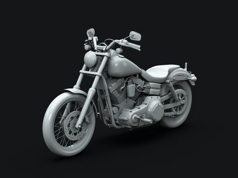 Harley-Davidson FXDC I Dyna Super Glide без текстур 3D Модель