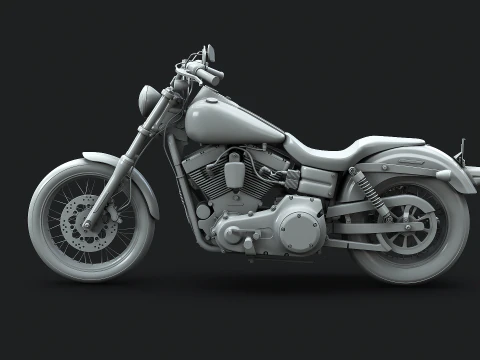 Harley-Davidson FXDC I Dyna Super Glide No Textures 3D Model