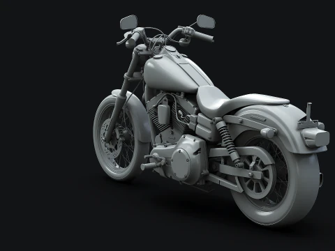 Harley-Davidson FXDC I Dyna Super Glide No Textures 3D Model