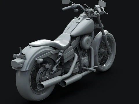 Harley-Davidson FXDC I Dyna Super Glide No Textures 3D Model