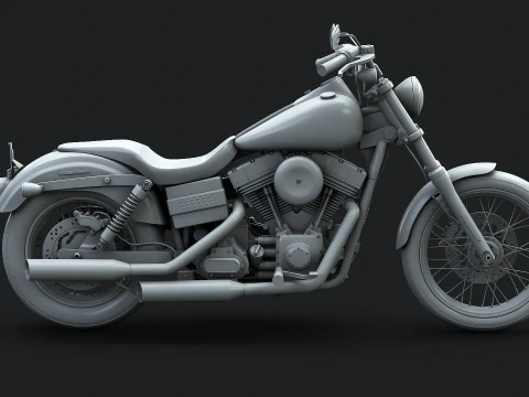 Harley-Davidson FXDC I Dyna Super Glide No Textures 3D Model
