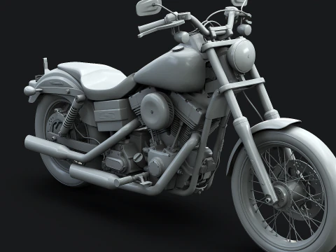 Harley-Davidson FXDC I Dyna Super Glide No Textures 3D Model