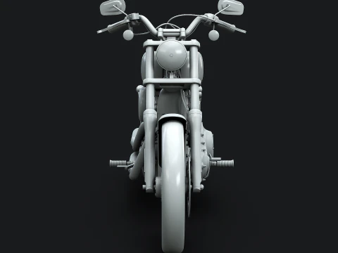 Harley-Davidson FXDC I Dyna Super Glide No Textures 3D Model