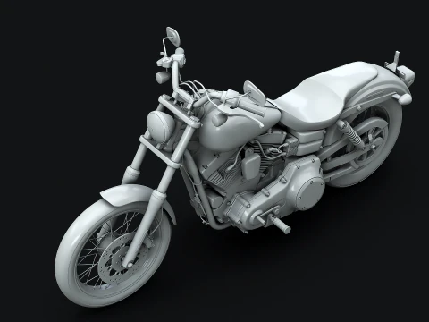 Harley-Davidson FXDC I Dyna Super Glide No Textures 3D Model