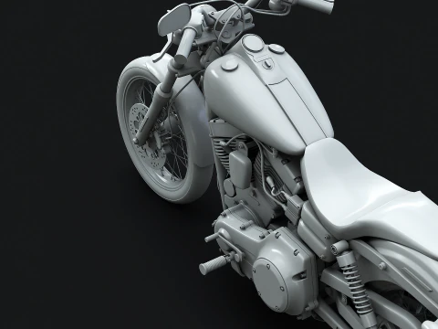 Harley-Davidson FXDC I Dyna Super Glide No Textures 3D Model