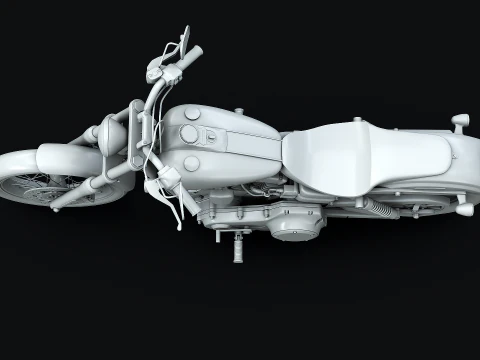 Harley-Davidson FXDC I Dyna Super Glide No Textures 3D Model