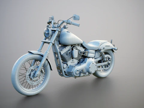 Harley-Davidson FXDC I Dyna Super Glide No Textures 3D Model