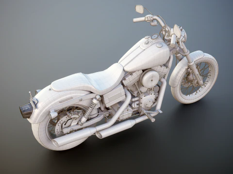 Harley-Davidson FXDC I Dyna Super Glide No Textures 3D Model