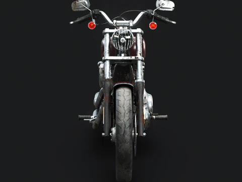 Harley-Davidson FXDC I Dyna Super Glide Custom envelhecida e enferrujada Modelo 3D
