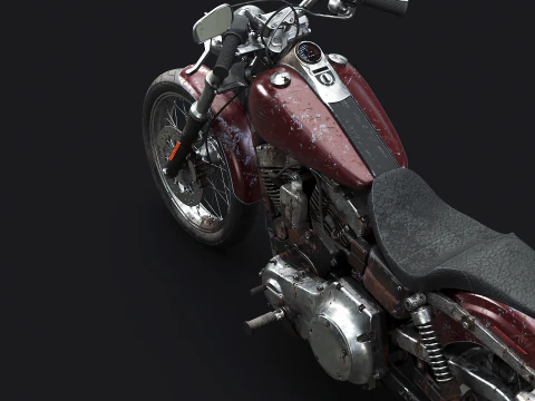 Harley-Davidson FXDC I Dyna Super Glide Custom envelhecida e enferrujada Modelo 3D
