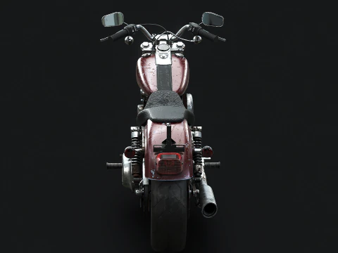 Harley-Davidson FXDC I Dyna Super Glide Custom envelhecida e enferrujada Modelo 3D