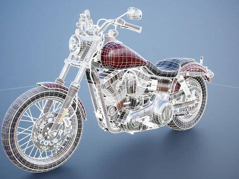 Harley-Davidson FXDC I Dyna Super Glide Custom envelhecida e enferrujada Modelo 3D