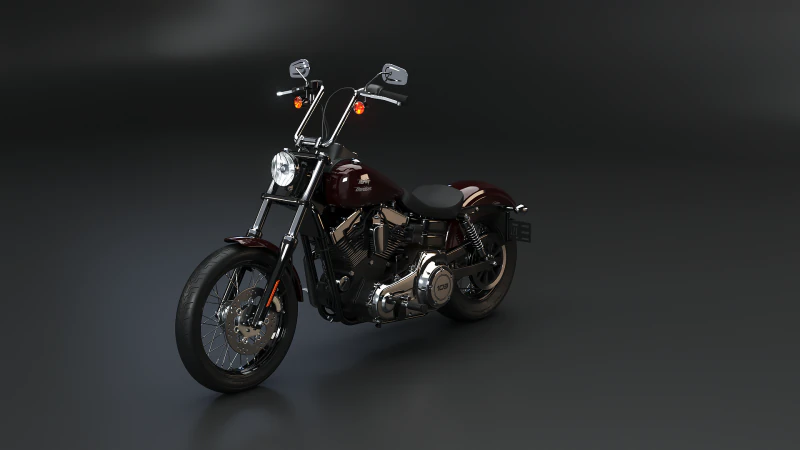 Motocicleta Harley-Davidson Street Bob 2017 Modelo 3D .c4d .max .obj .3ds .fbx .stl .blend 