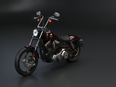 Мотоцикл Harley-Davidson Street Bob 2017 3D Модель