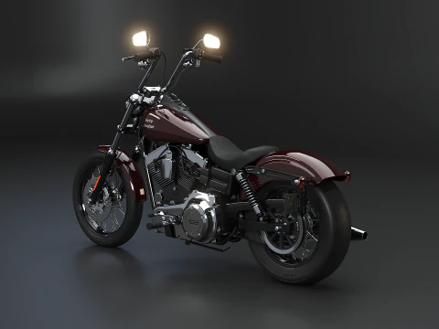 Motocicleta Harley-Davidson Street Bob 2017 Modelo 3D
