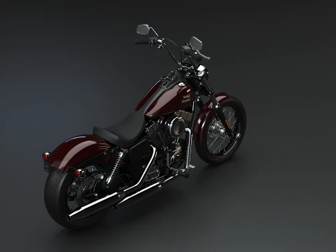 Motocicleta Harley-Davidson Street Bob 2017 Modelo 3D