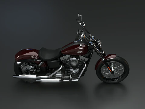 Motocicleta Harley-Davidson Street Bob 2017 Modelo 3D