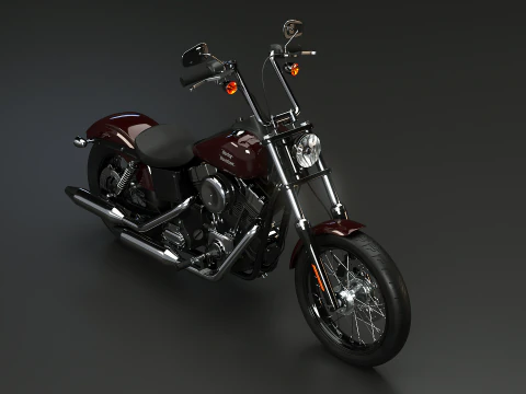 Motocicleta Harley-Davidson Street Bob 2017 Modelo 3D