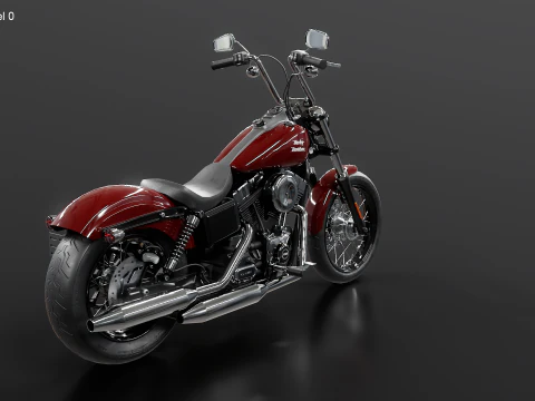 Motocicleta Harley-Davidson Street Bob 2017 Modelo 3D