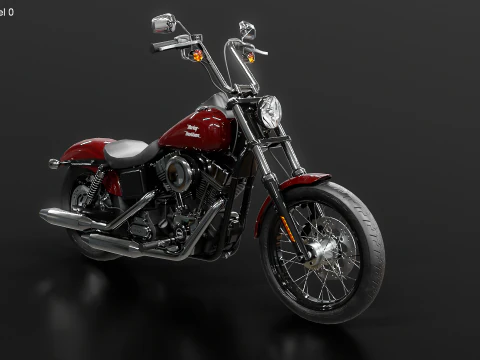 Motocicleta Harley-Davidson Street Bob 2017 Modelo 3D