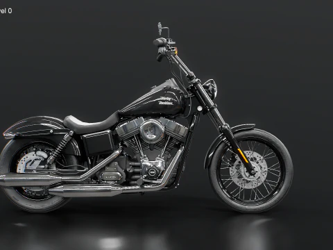Motocicleta Harley-Davidson Street Bob 2017 Modelo 3D