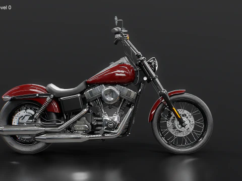 Motocicleta Harley-Davidson Street Bob 2017 Modelo 3D