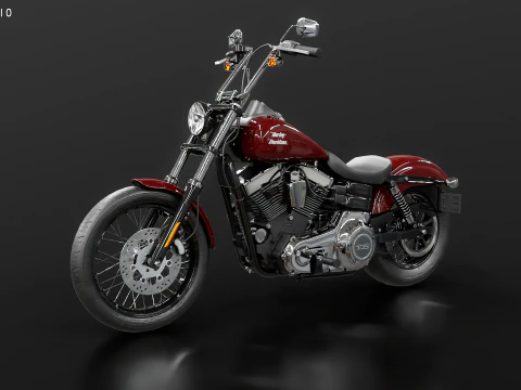 Motocicleta Harley-Davidson Street Bob 2017 Modelo 3D