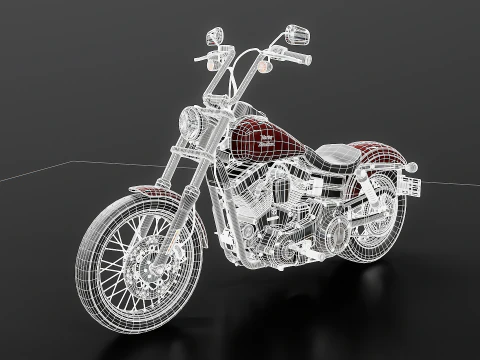 Motocicleta Harley-Davidson Street Bob 2017 Modelo 3D