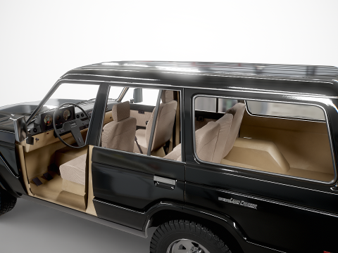 Toyota Land Cruiser J60 e roulotte da campeggio classica Modello 3D