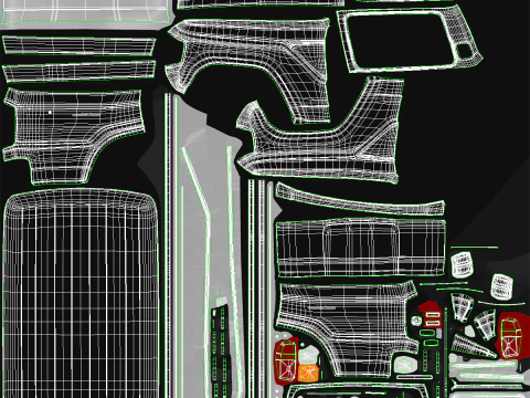 丰田陆地巡洋舰 J60 和经典露营房车 3D 模型