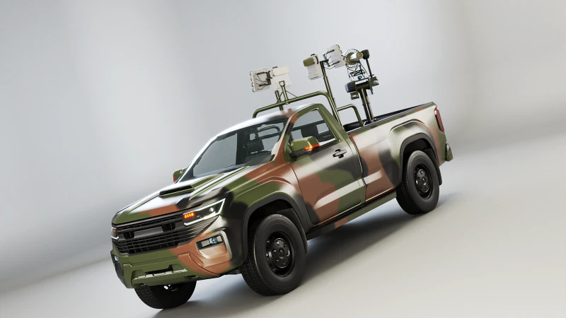 Camioneta anti drones Modelo 3D .c4d .max .obj .3ds .fbx .stl .blend